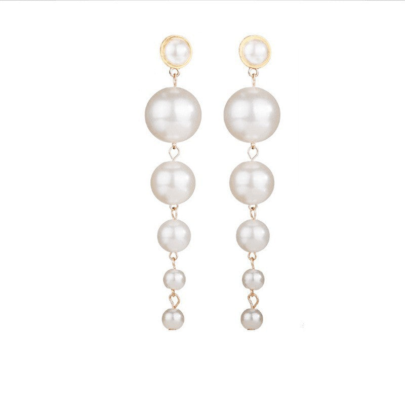 Needle High-grade Pearl Bow Flower Tulip Earrings