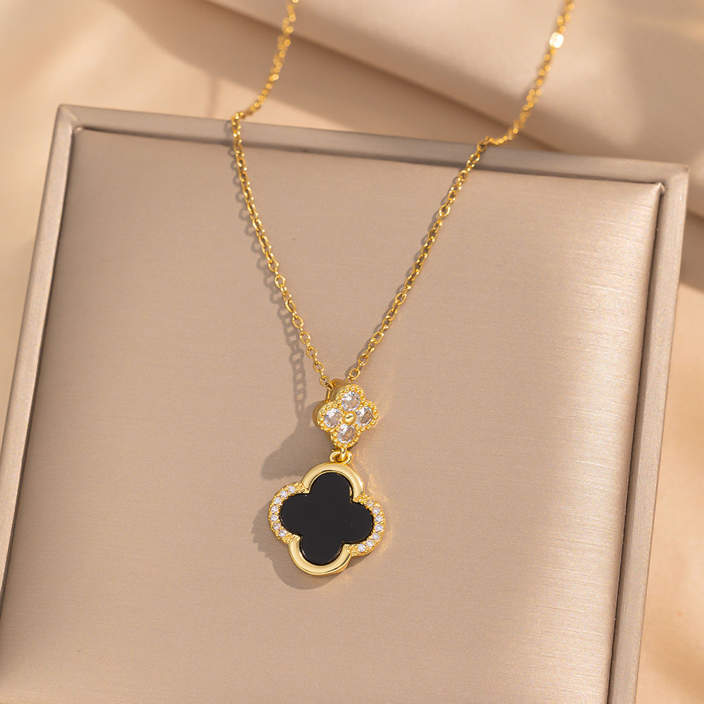 Steel Clover Suite Light Luxury Graceful Necklaces