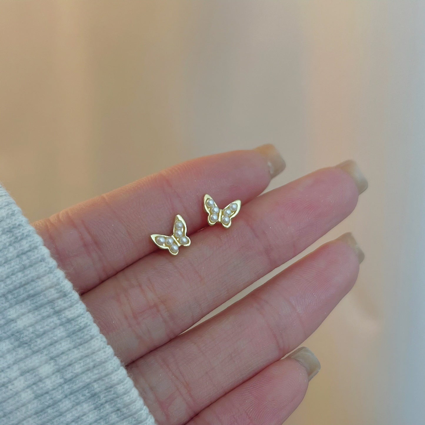Women's Sier Needle Korean Style French Temperamental Pearl Earrings