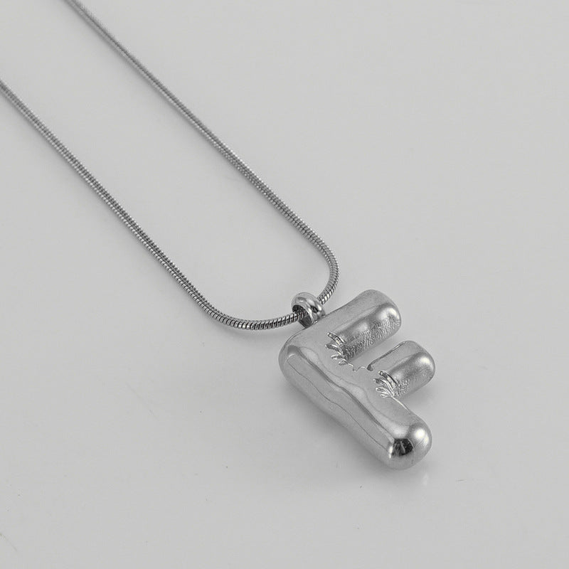Bubble Letter Snake Bones Chain Titanium Steel Necklaces