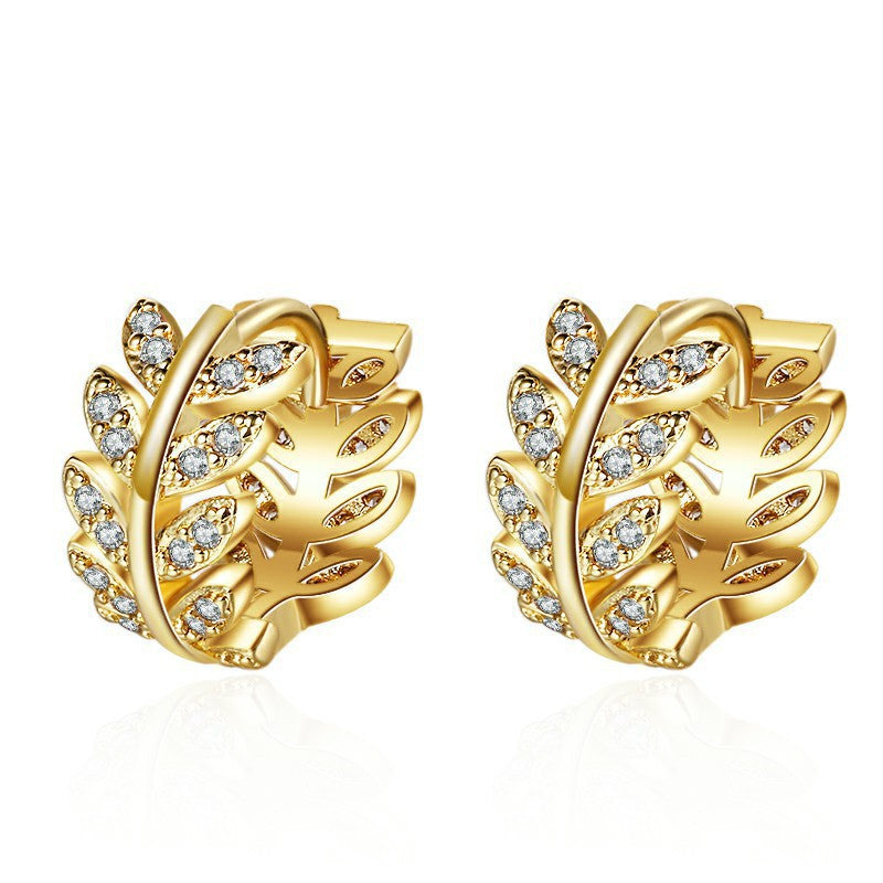 Temperament Leaves Ear Clip Female Wind Earrings