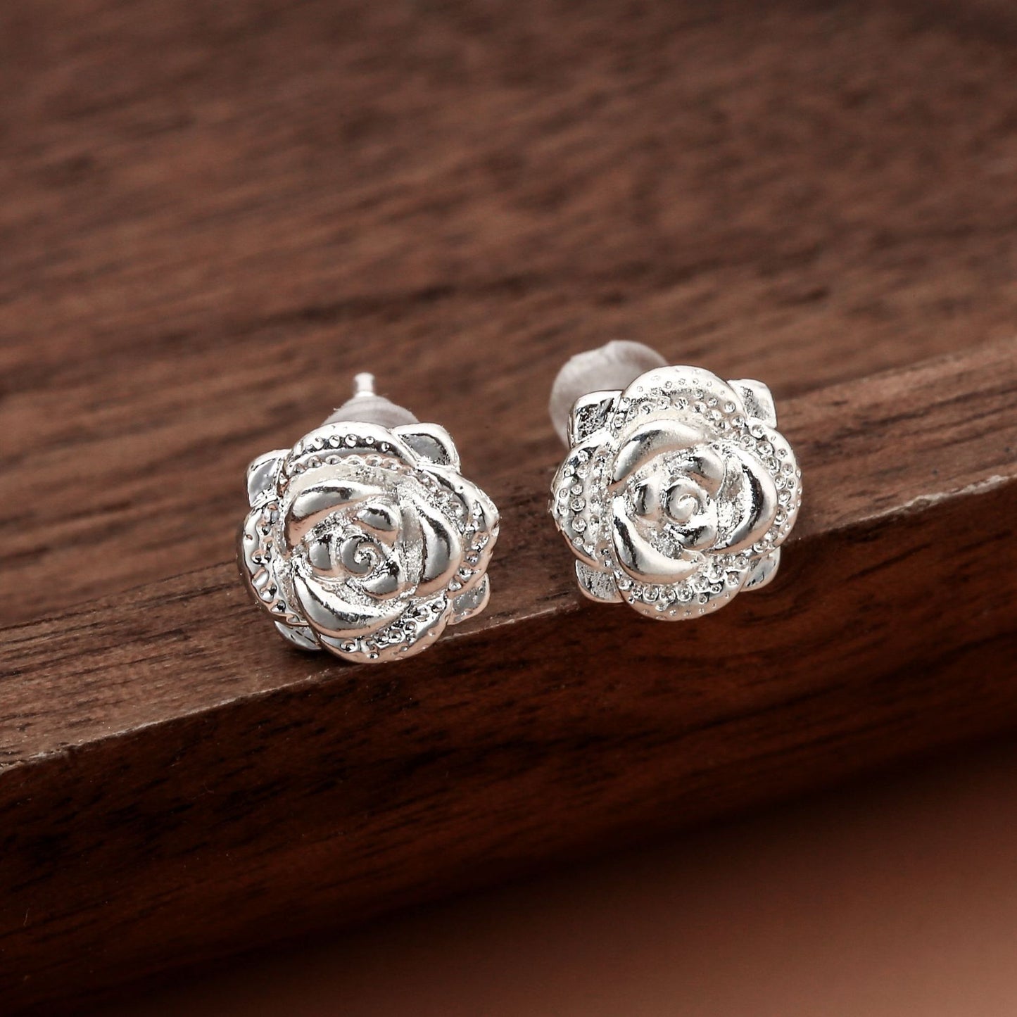 Women's Glazed Surface Matte Love Fashion Sier Plated Earrings