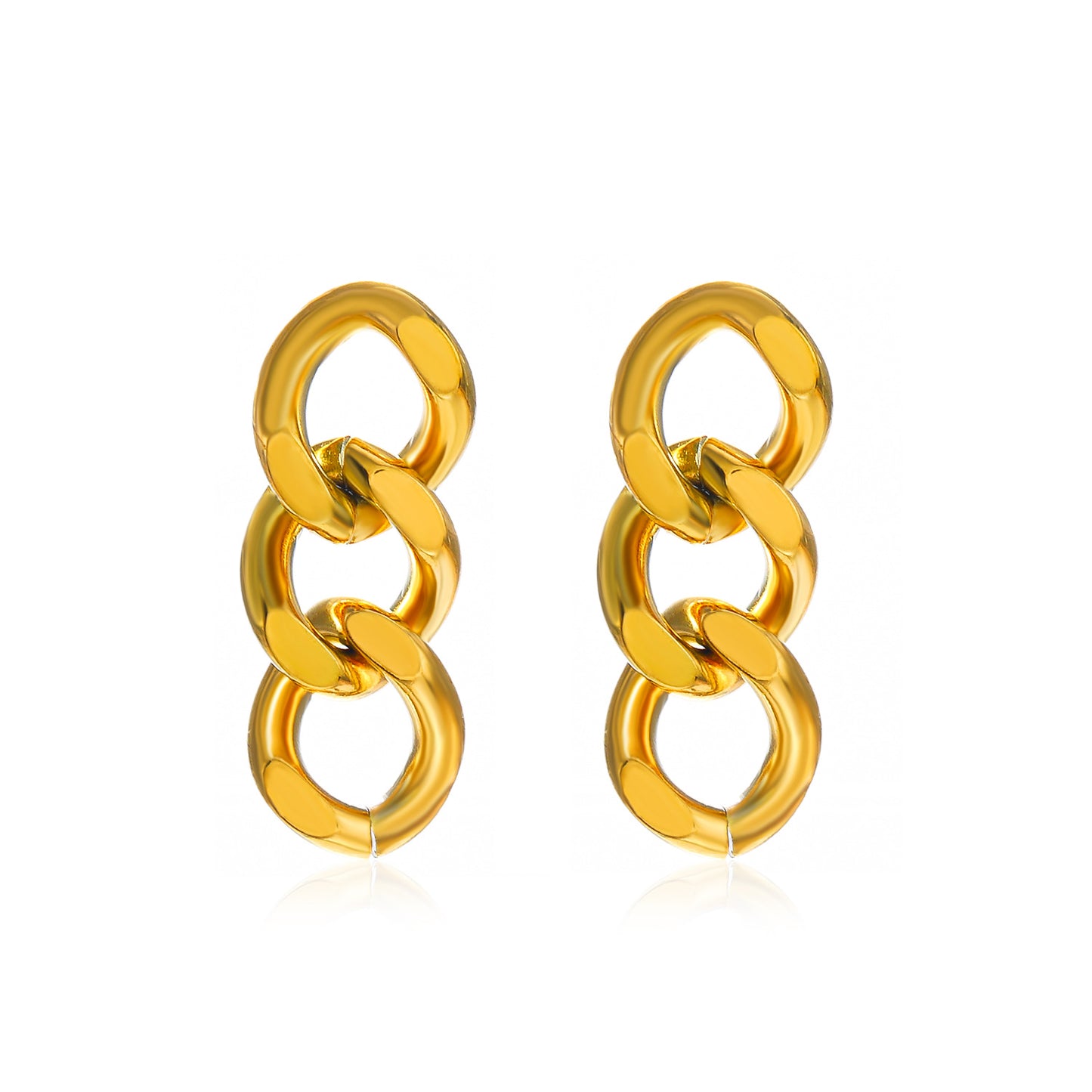 Chain Personality Fashion Real Gold Plating Stainless Earrings