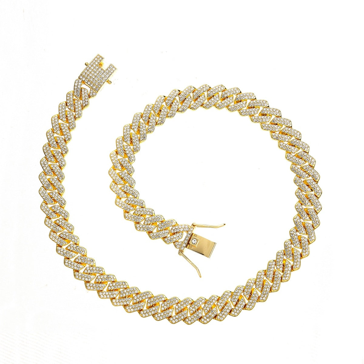 Women's & Men's Alloy Cuban Link Chain Diamond-shaped Hip Necklaces