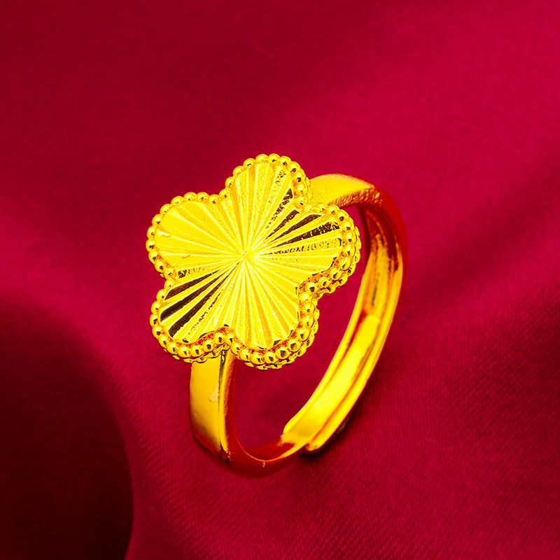 Leaf Gourd Butterfly Love Heart-shaped Alluvial Gold Open Refers Rings