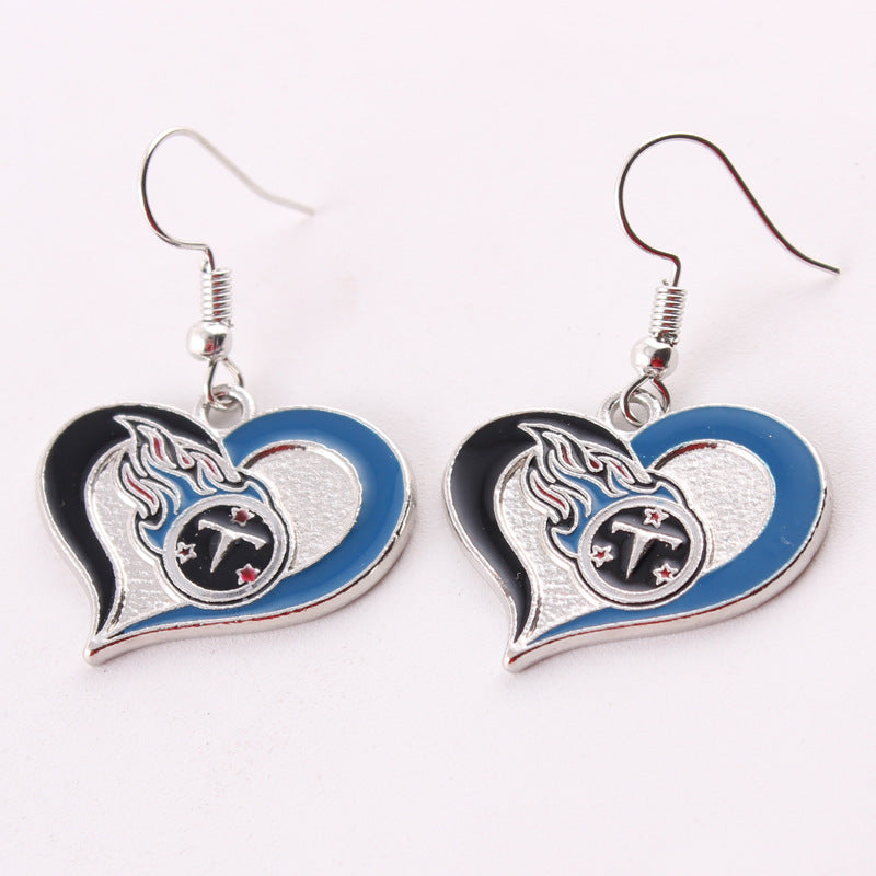 Oil Dripping Sports Team Series Denim Steel Pirate Earrings