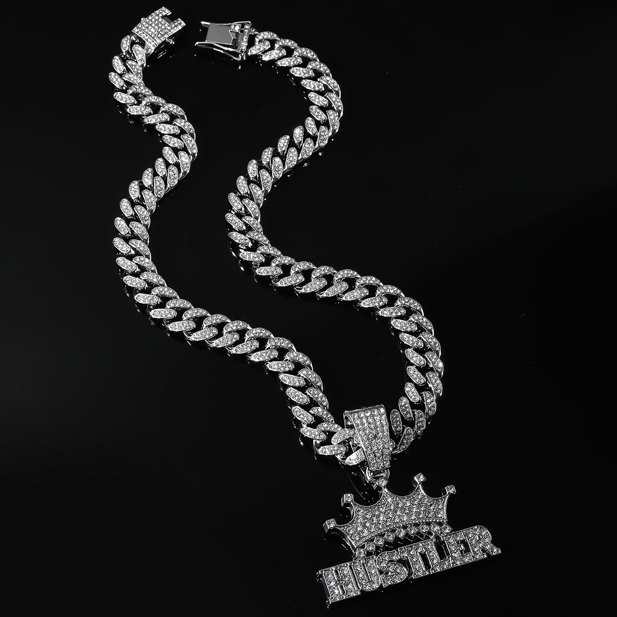 Men's Diamond English Letter Street Crown Letters Necklaces