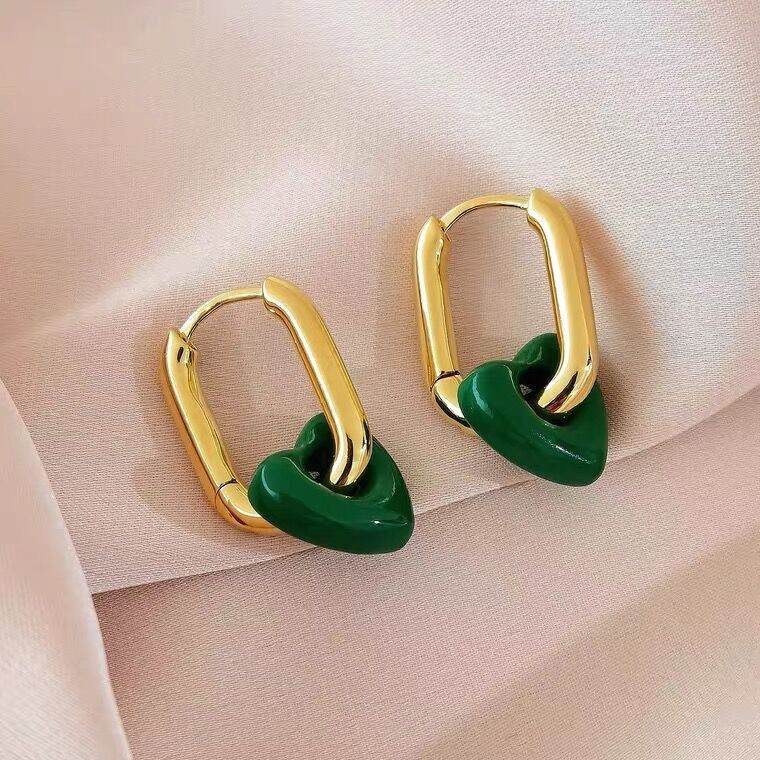 Women's Red Love Heart High-grade Peach Ear Earrings