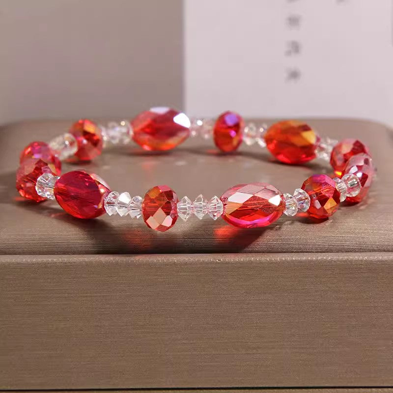 Champagne Gold Shining Cut Crystal Light Luxury Minority High Sense Bracelets