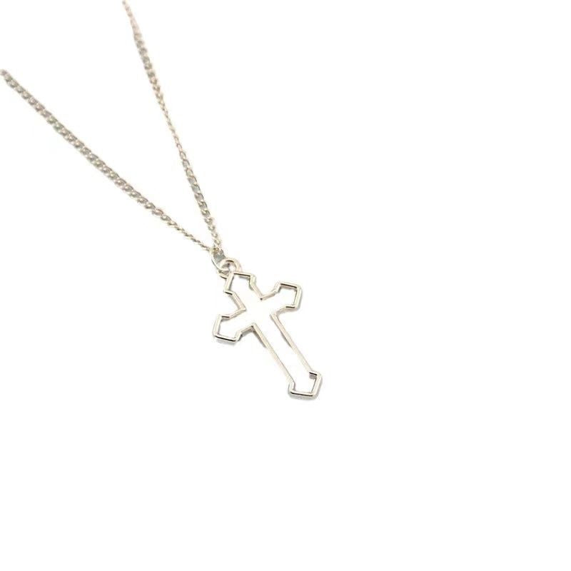 Women's & Men's Hollow Cross Couple Simple Disco Dancing Necklace