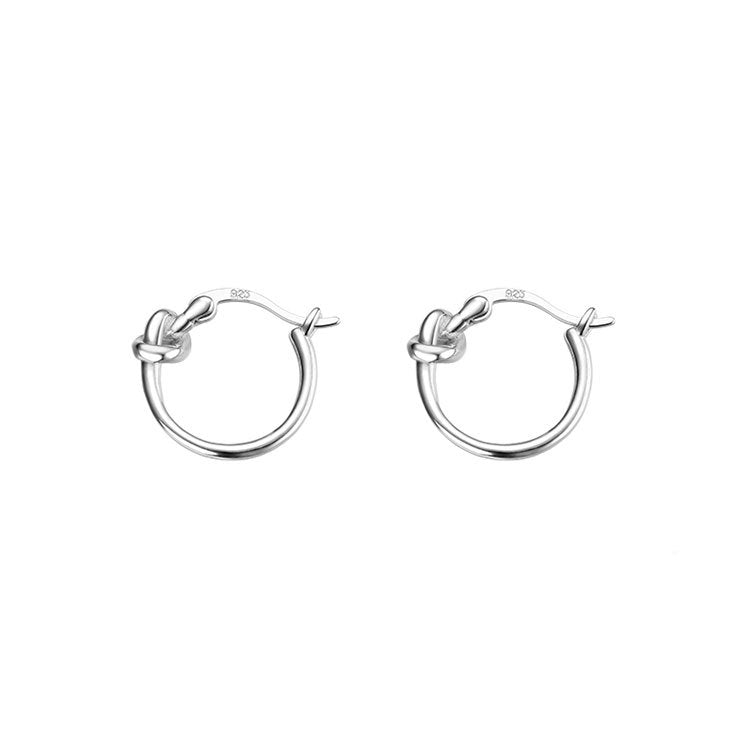 Women's Sier Knotted Clip Zhang Personalized Simple Elegant Earrings