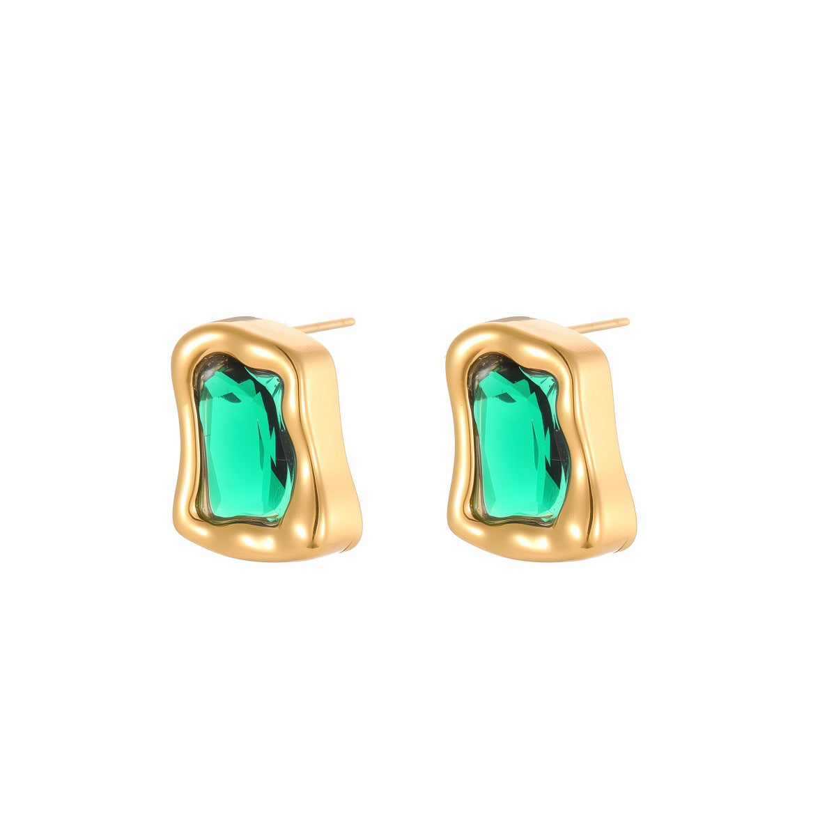 Luxury Emerald Zircon Ear Niche Advanced Earrings