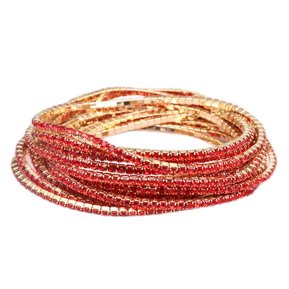 Diamond Claw Chain Colorful Crystals Simple Bracelets