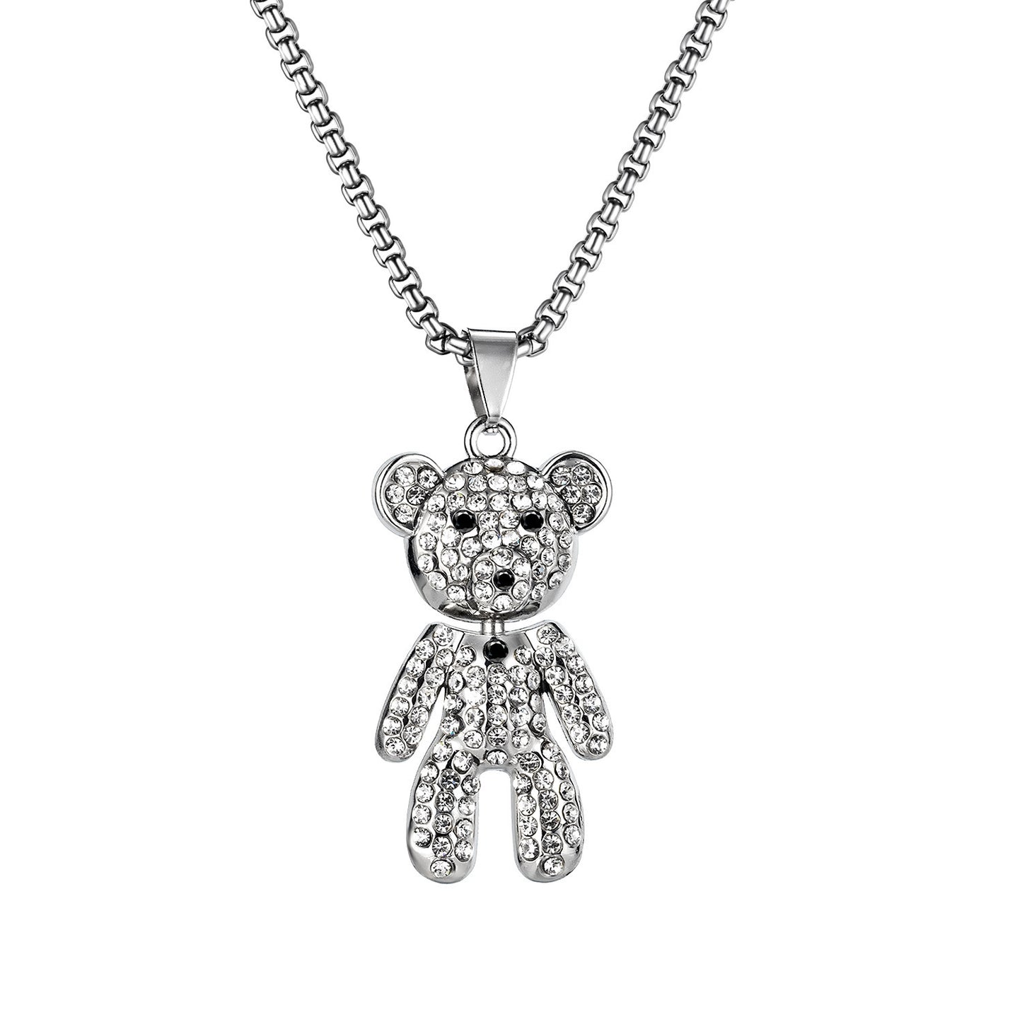 Diamond Bear Sweater Chain Temperament Hip Hop Cool Clothes Pendants