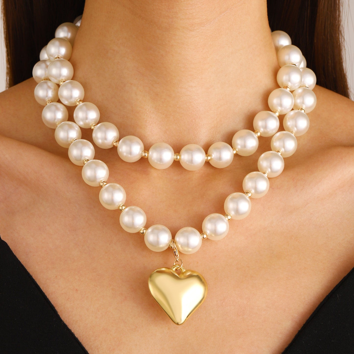 Women's Ornament Exaggerated Round Beads Punk Short Necklaces