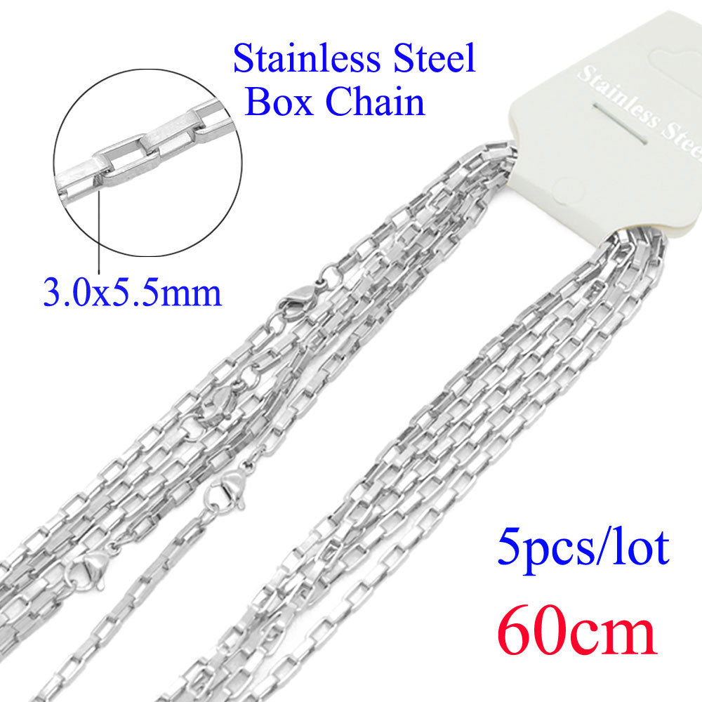 Steel Hemp Flowers Chain Curb Titanium Pearl Box Necklaces
