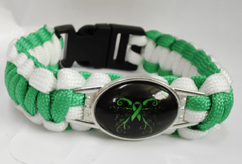 Women's Orange Ribbon Parachute Cord Camping Outdoor Bracelets