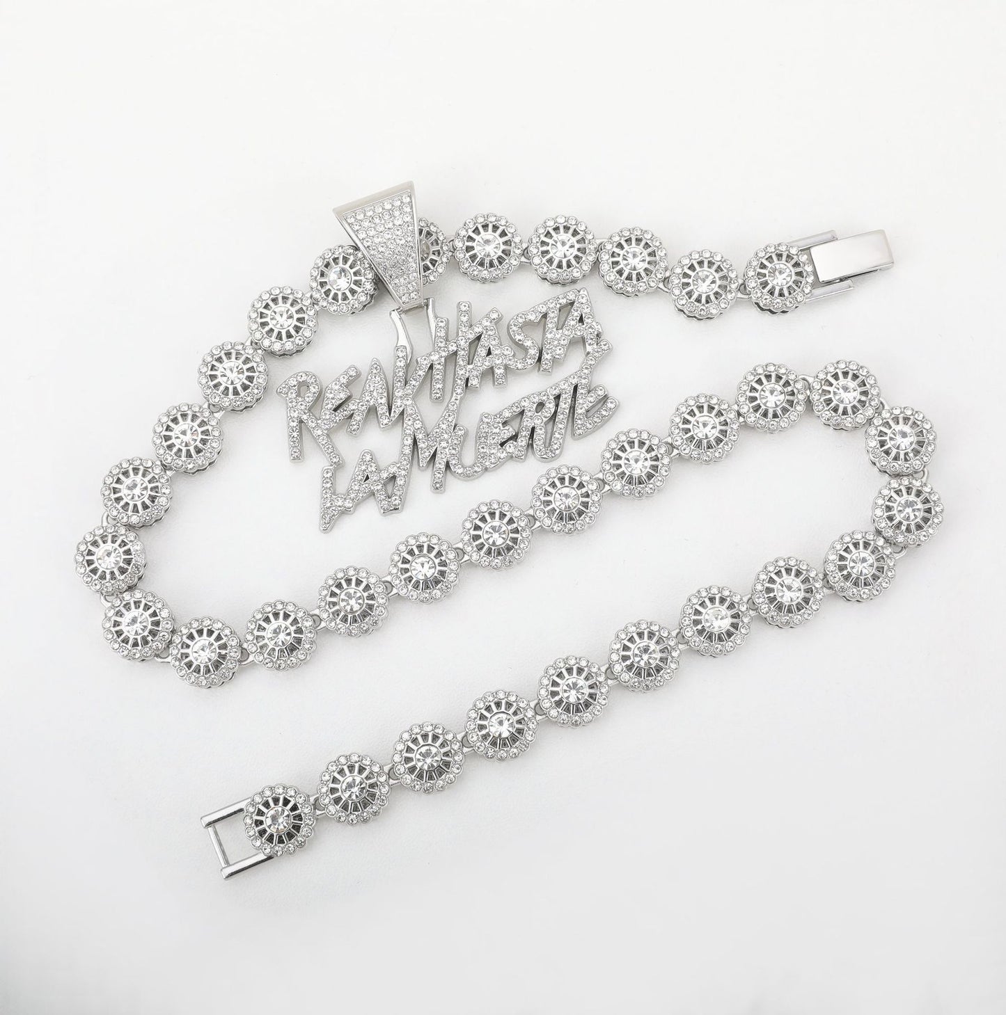 Hip Hop Trend Letter Full Diamond Cuban Link Necklaces