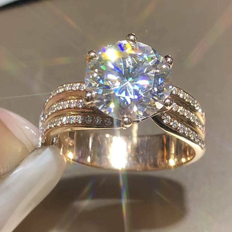 Ornament Light Luxury Diamond White Zircon Rings