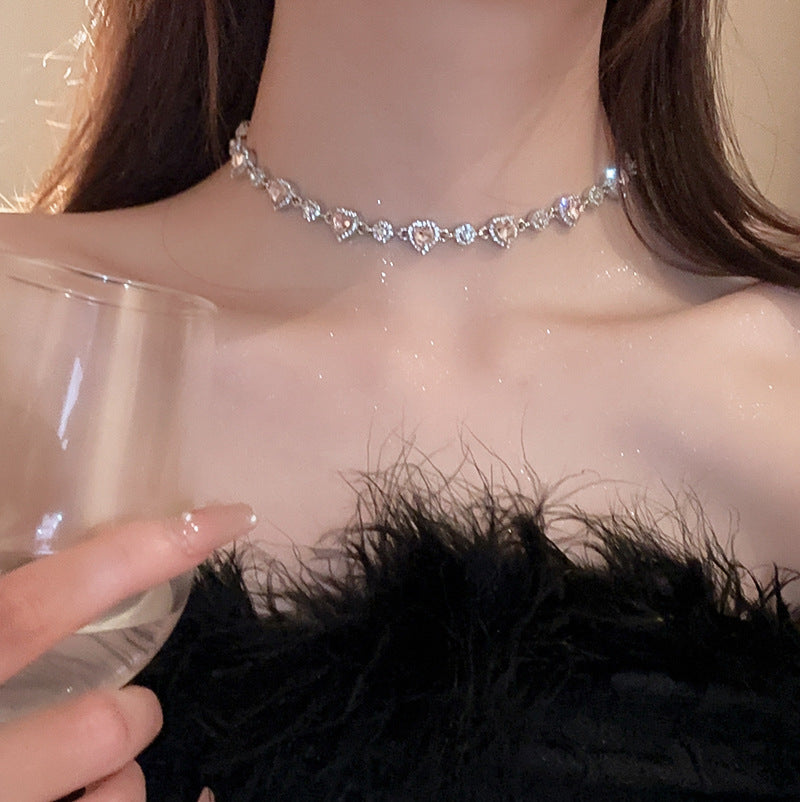 Women's Diamond Water Drop Tassel Light Luxury High-grade Niche Necklaces