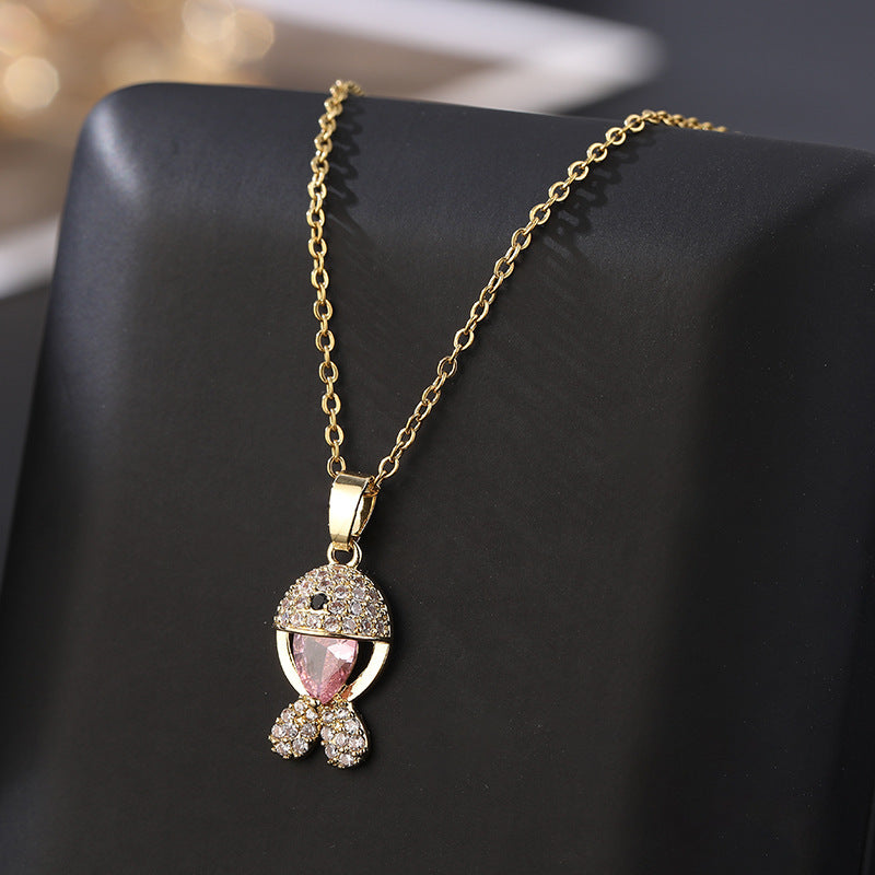 Women's Ocean Style Fish Ornament Random Match Titanium Necklaces