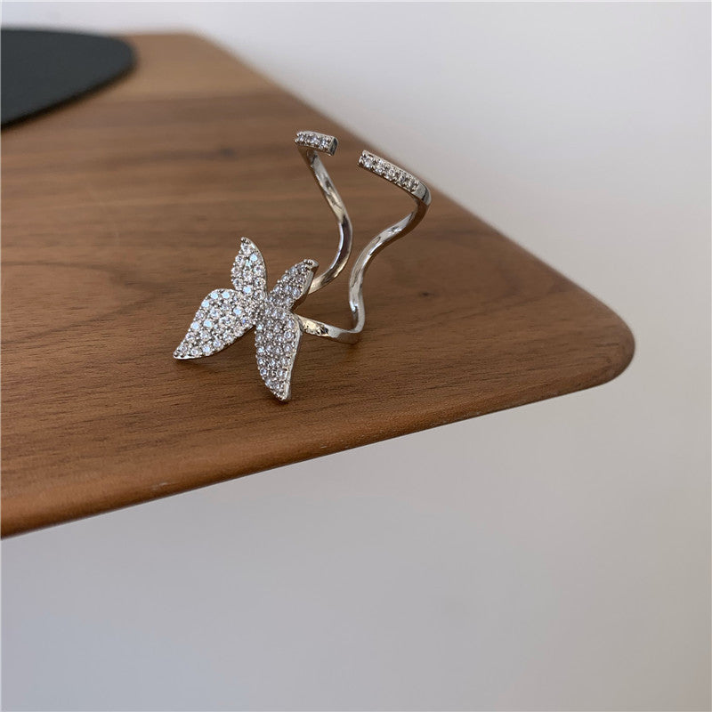 High-grade Female Niche Light Luxury Simplicity Butterfly Adjustable Ring