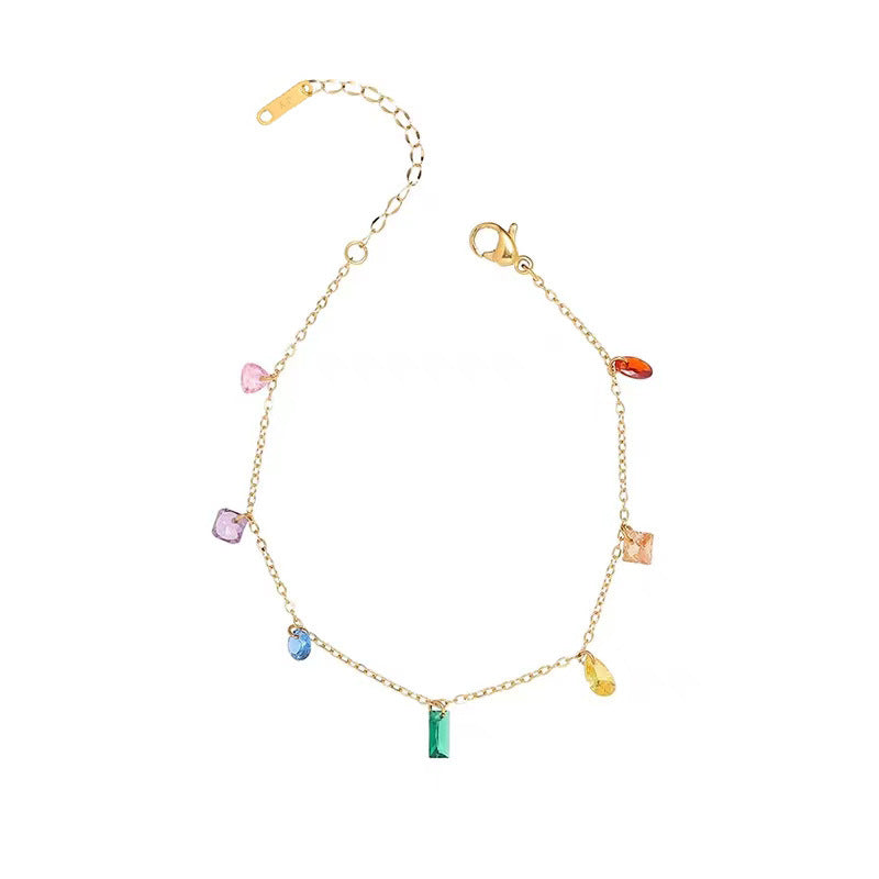 Summer Minimalist Color Zircon Small Titanium Necklaces