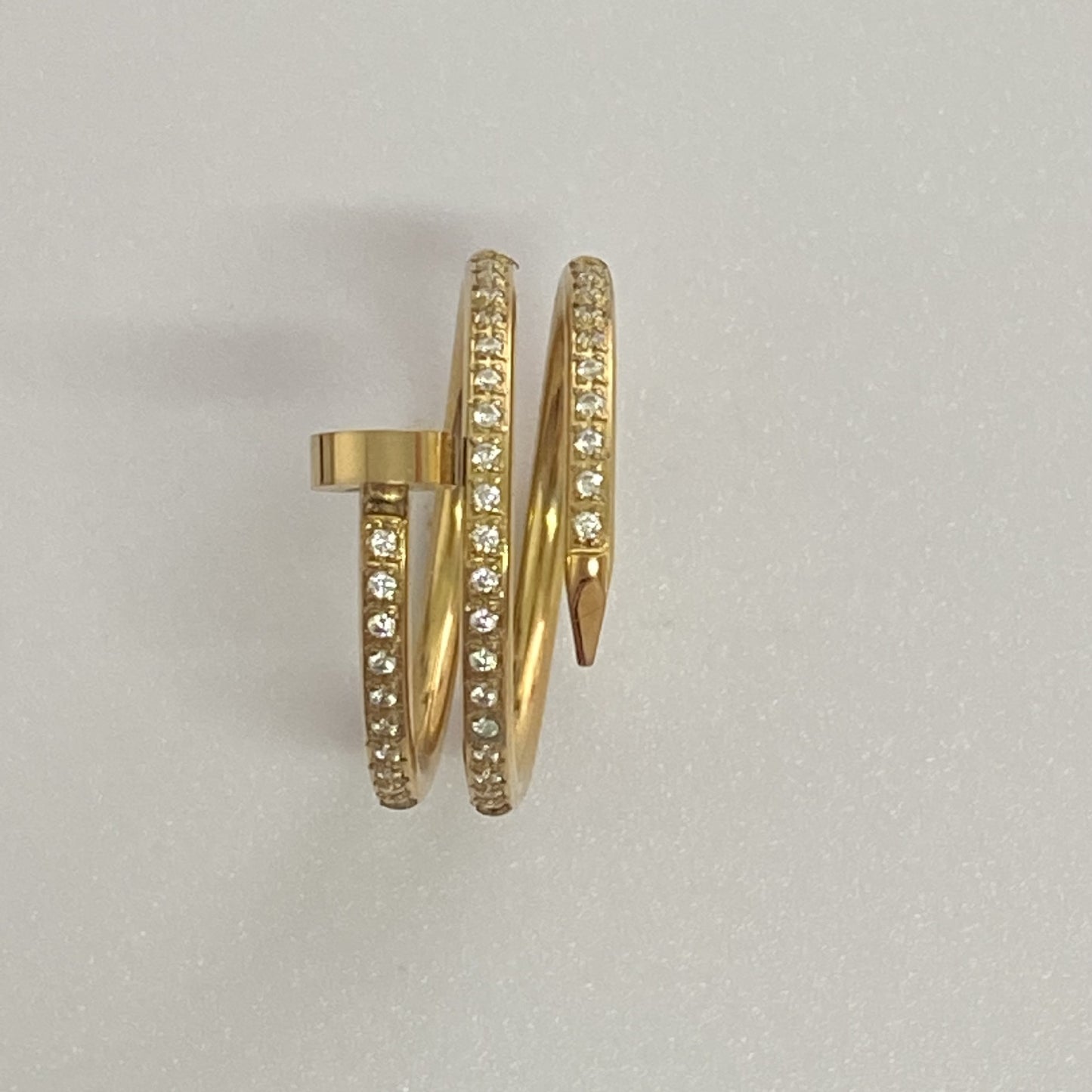 Three-ring Diamond Card Titanium Steel Nail Simple Gold-plated Rings