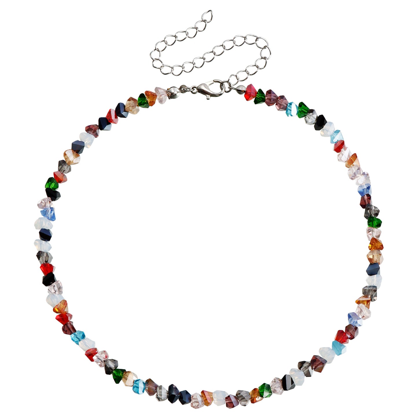 Women's Trendy Jewelry Personality Handmade Woven Beads Black Crystal For Necklaces