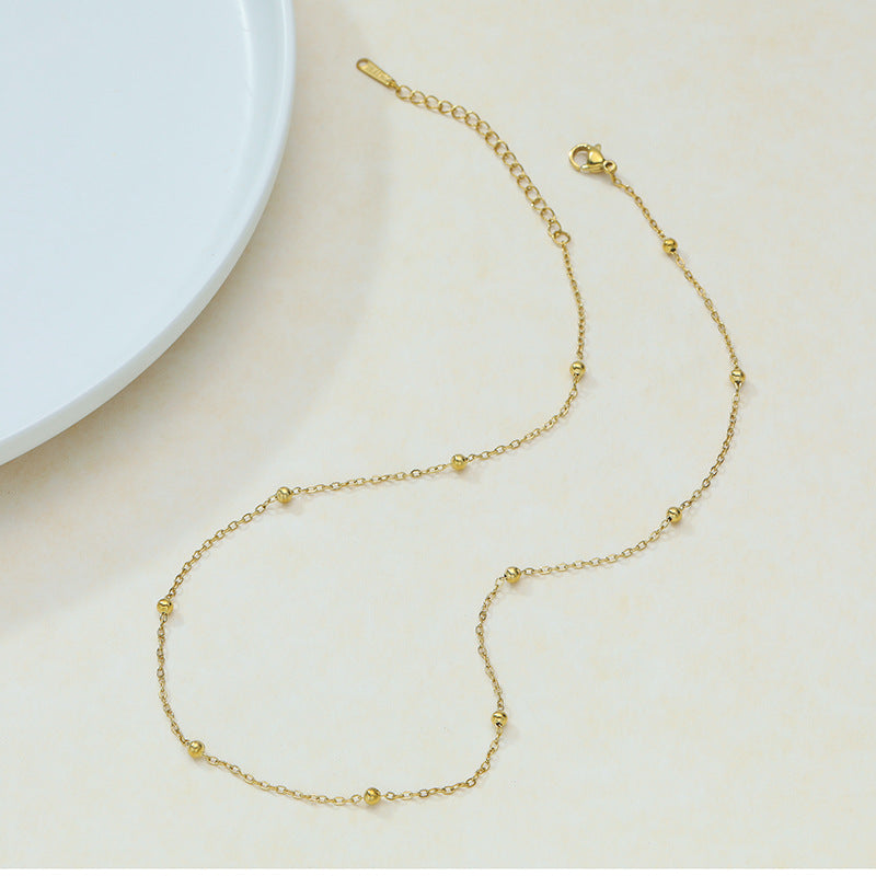 Single Chain Box Melon Seeds Side Hammer Round Snake Bone Necklaces