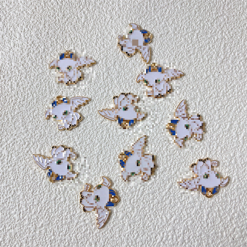 Dragon Double Evil Alloy Drop Oil Pendants