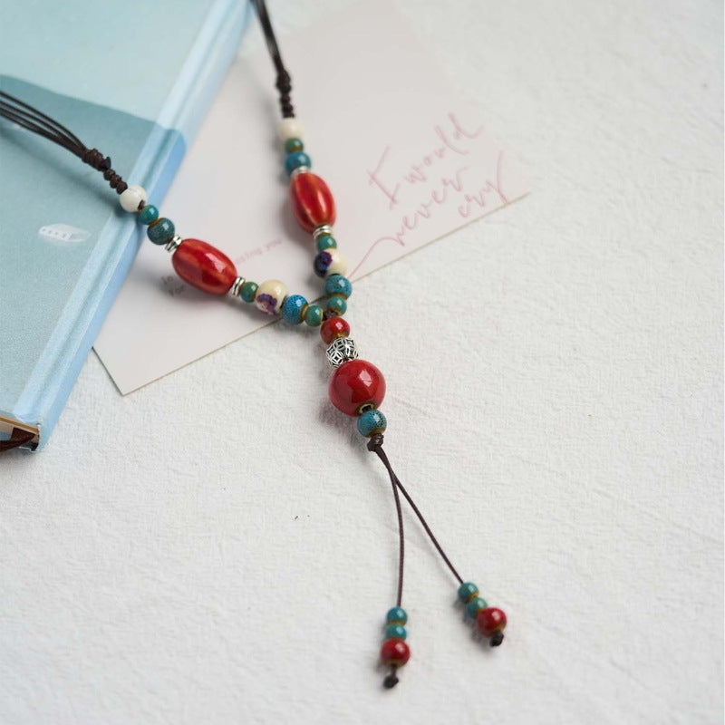 Ethnic Style Ceramic High Sense Ornament Necklaces