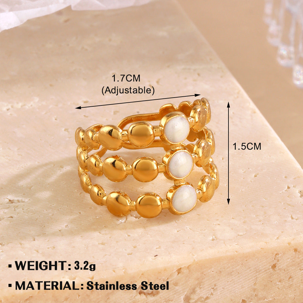 Women's White Drip Round For Personalized Hip Rings