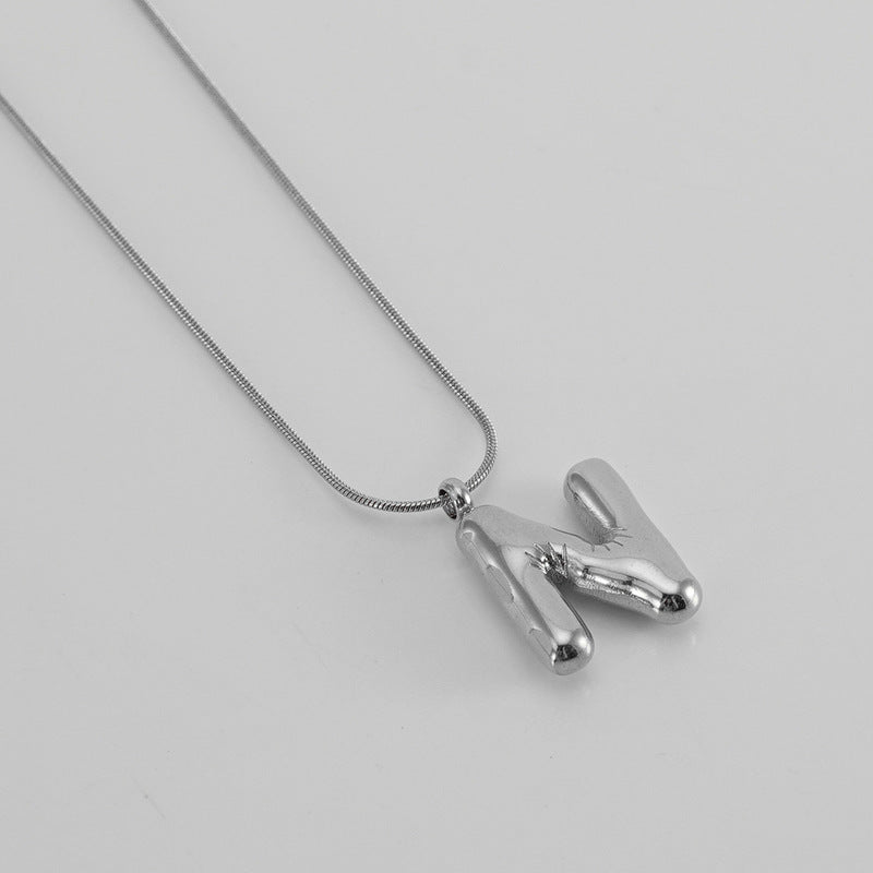 Bubble Letter Snake Bones Chain Titanium Steel Necklaces