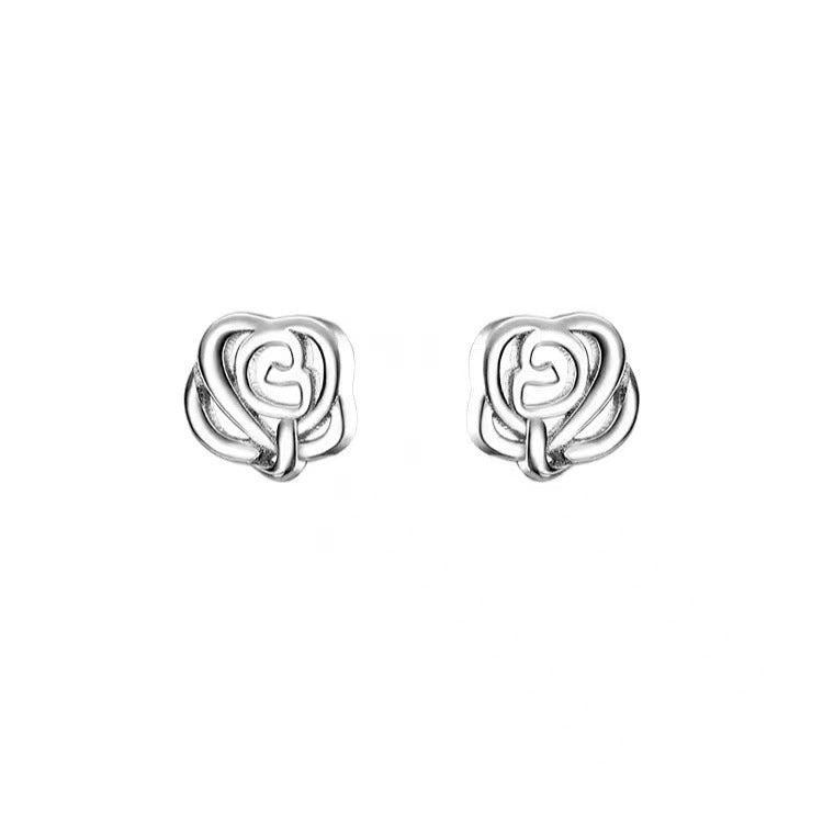 Women's Sterling Sier Simple Small Star Moon Mori Earrings