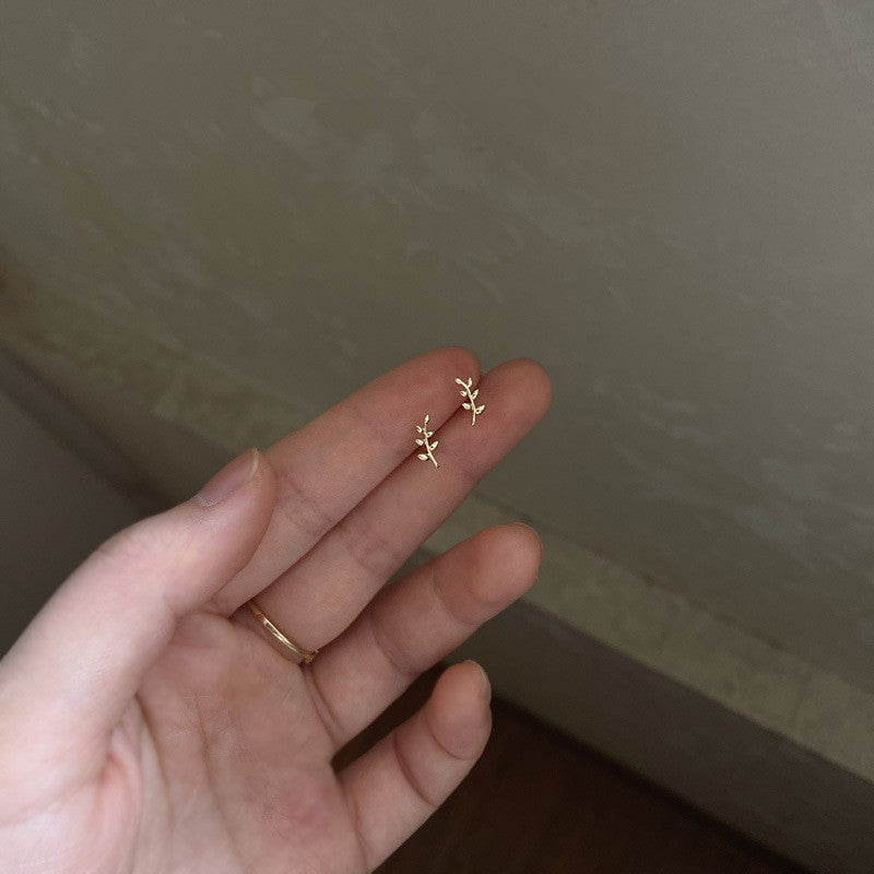 Sterling Sier Female Niche Design Simple Temperamental Branch Earrings