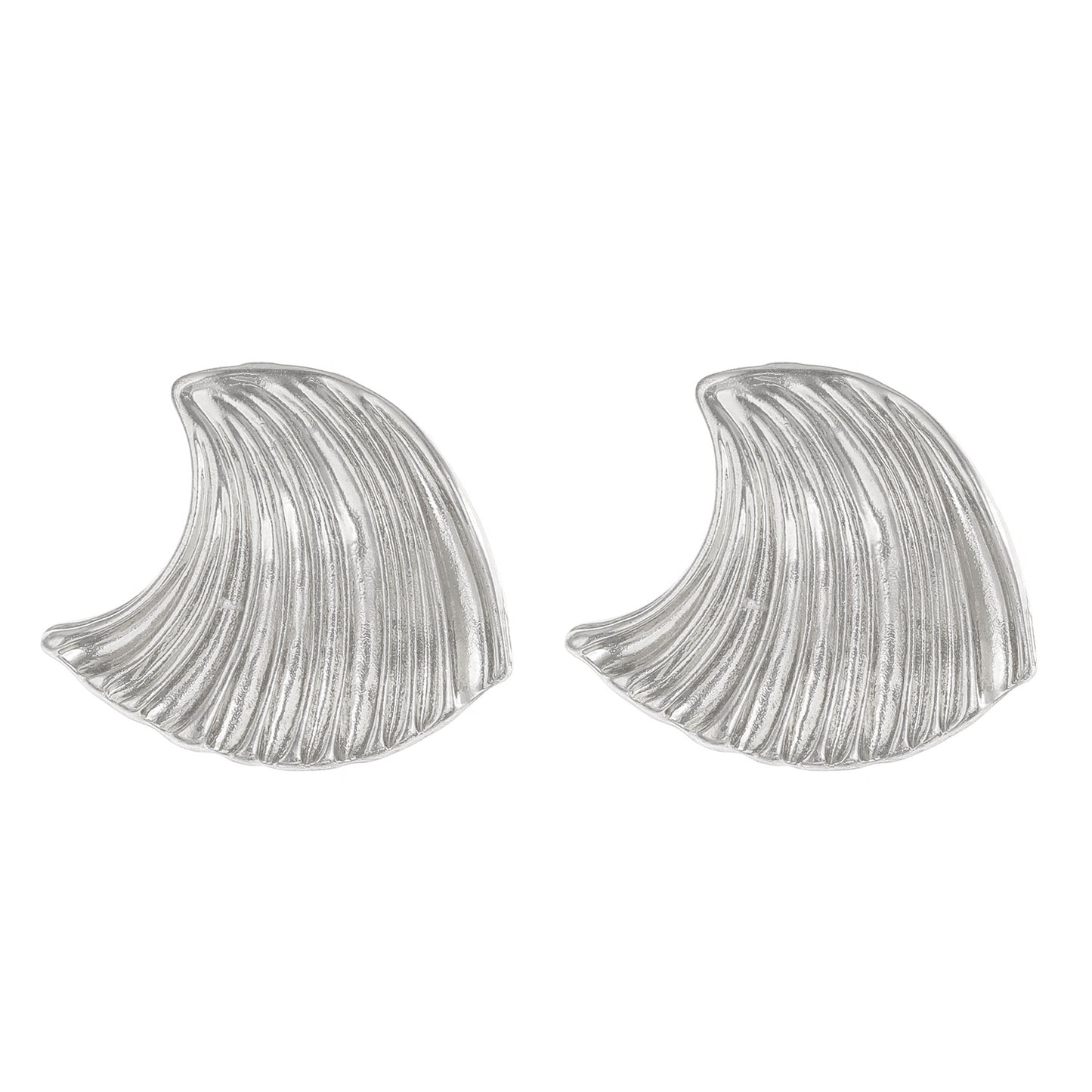 Women's Titanium Steel Pleated Geometric Irregular Round Rings