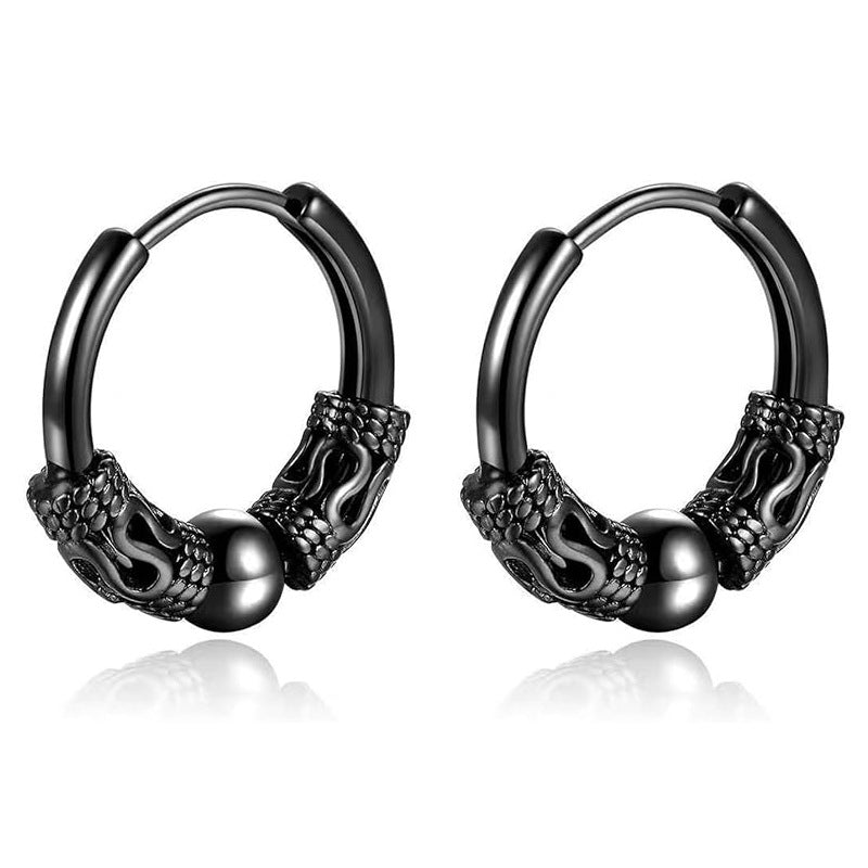 Tassel Dragon Pattern Circle Totem Retro Trendy High Sense Ear Rings