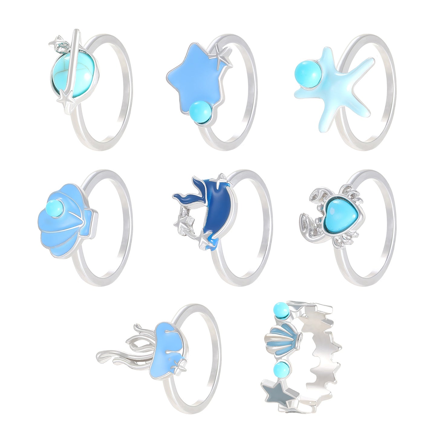 Women's Ocean Vacation Style Vintage Suit Bohemian Rings