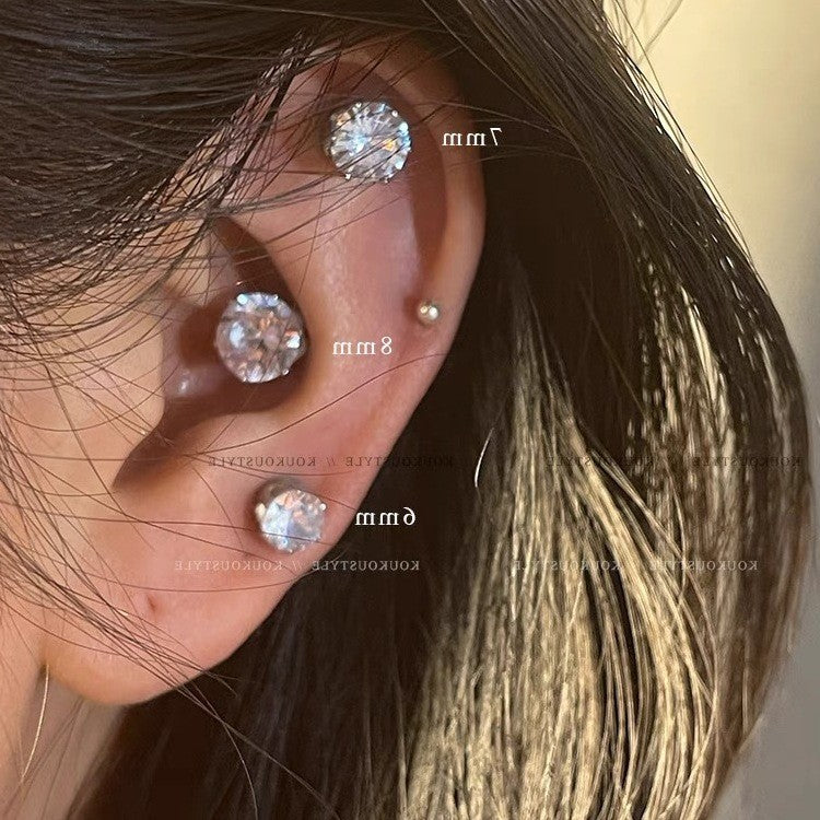Bone Pin Magnet Male Magnetic Suction Clip Earrings