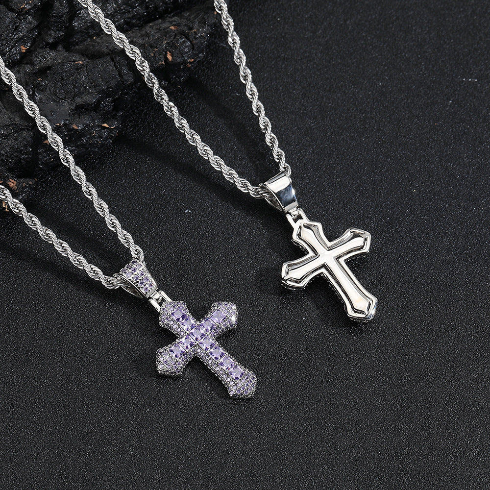 Women's & Men's Cross Hip Hop Full Rhinestone Zircon Necklaces