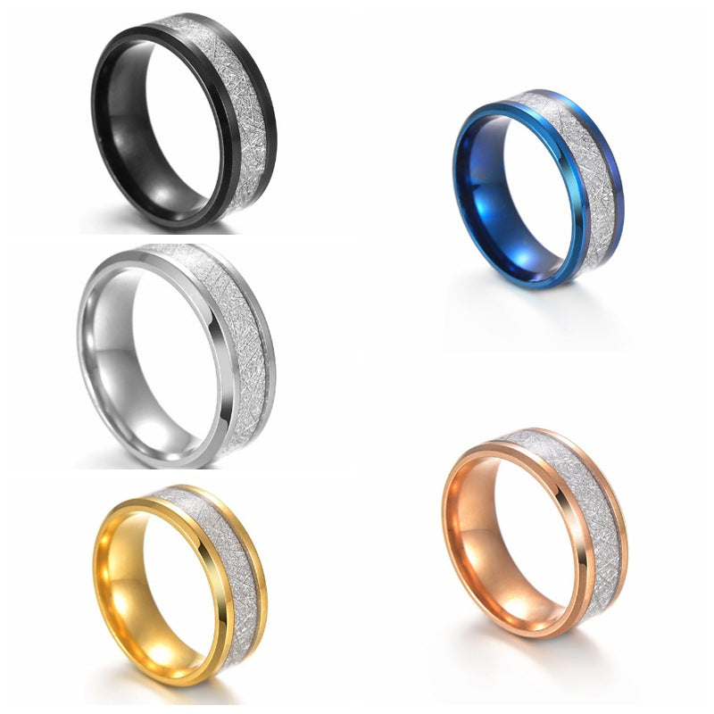 Women's & Men's Silk Personalized Cold Style Titanium Steel Rings