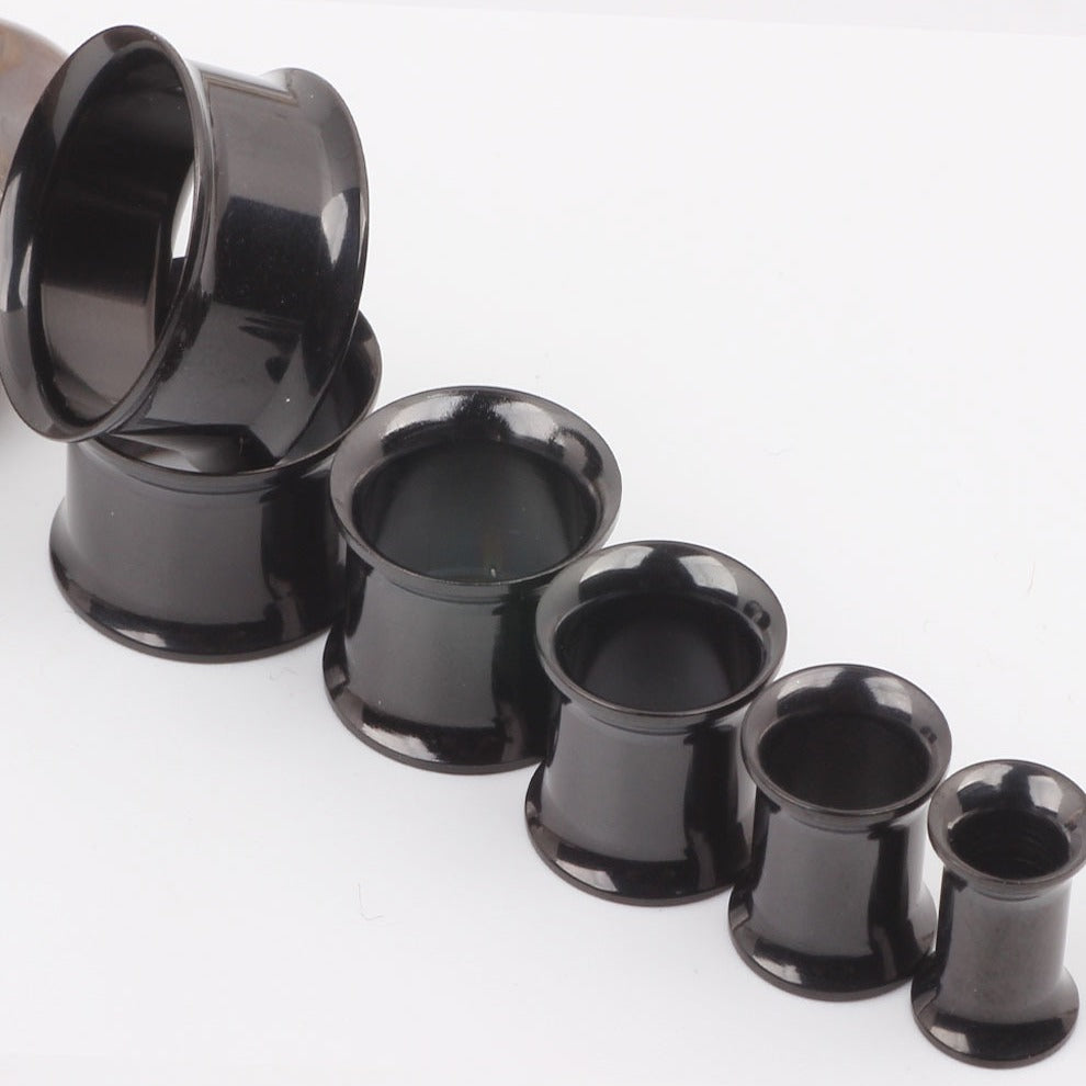 Stainless Electroplating Black Pulley Auricle Piercing Stud Earrings