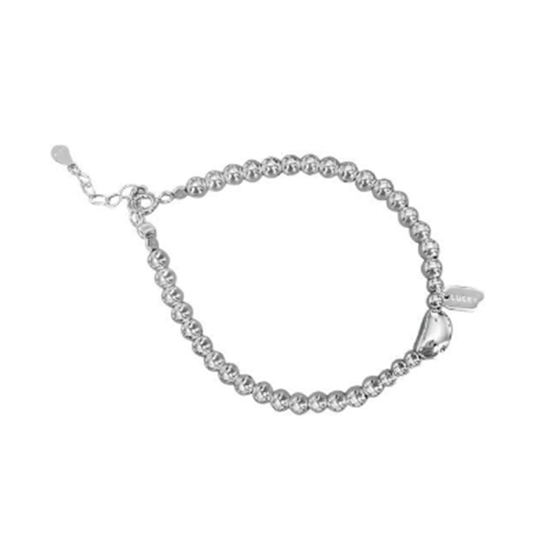 Women's Simple Beanie Autumn Lucky Bean Square Plate Birthday Bracelet