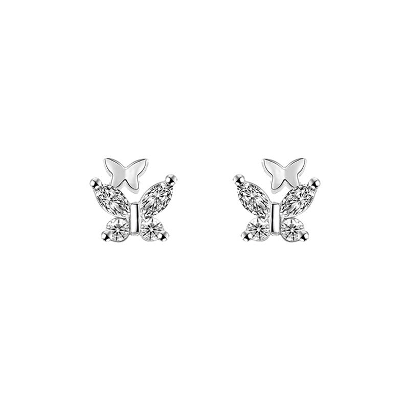 Diamond Light Luxury Butterfly Female Design High-grade Stud Earrings