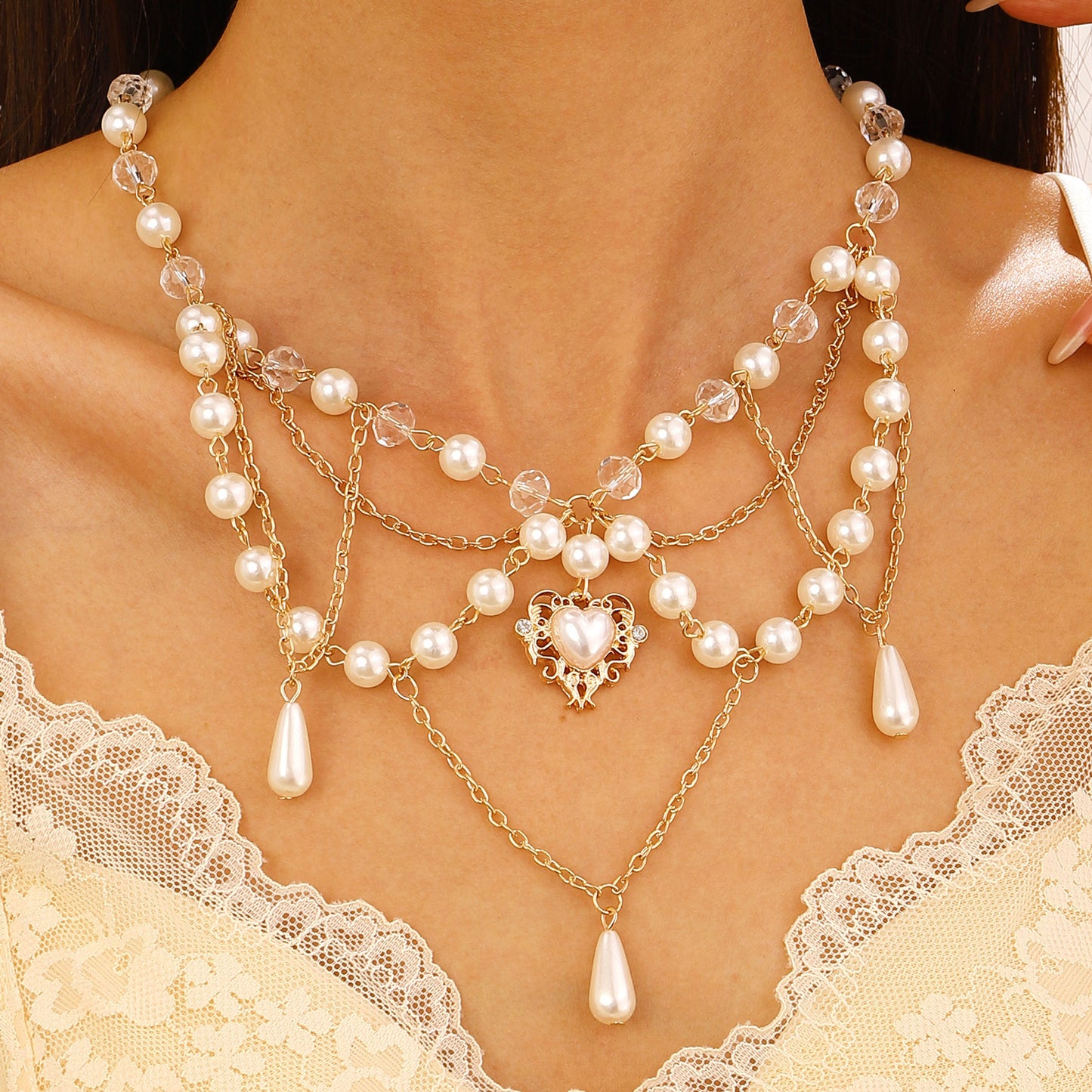 Women's Elegant Imitation Pearl Long Fashion Sweater Chain High Necklaces