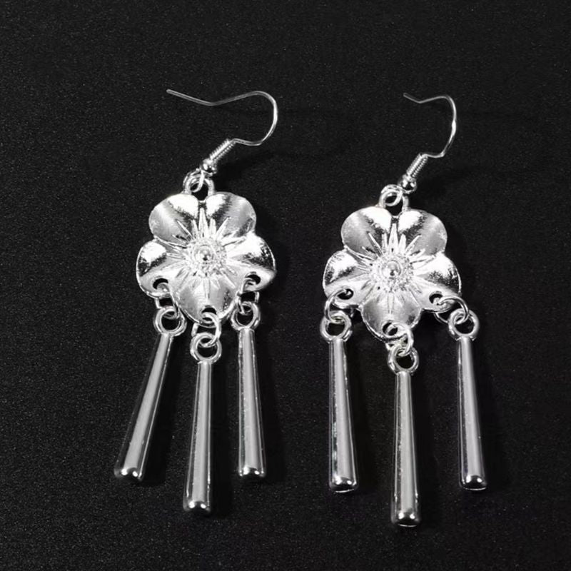 Imitation Miao Sier Ethnic Style Peacock Earrings