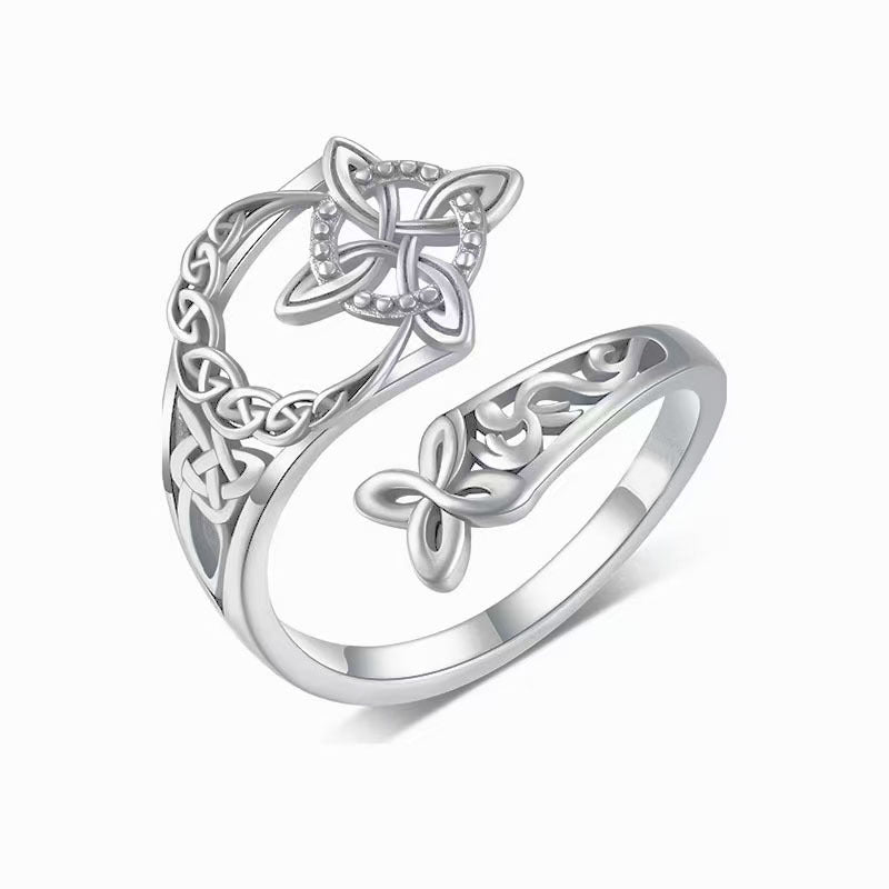 Women's Celtic Vintage Geometric Cross Hollow For Personality Pattern Ring