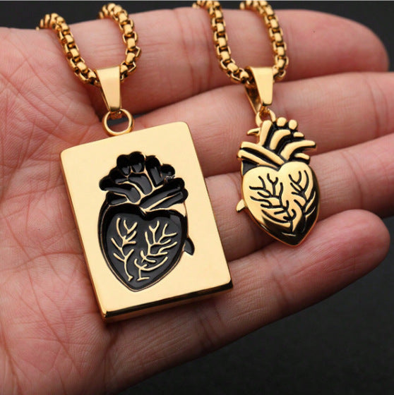 Billion Minimalist Creative Heart Gold Sier Necklaces