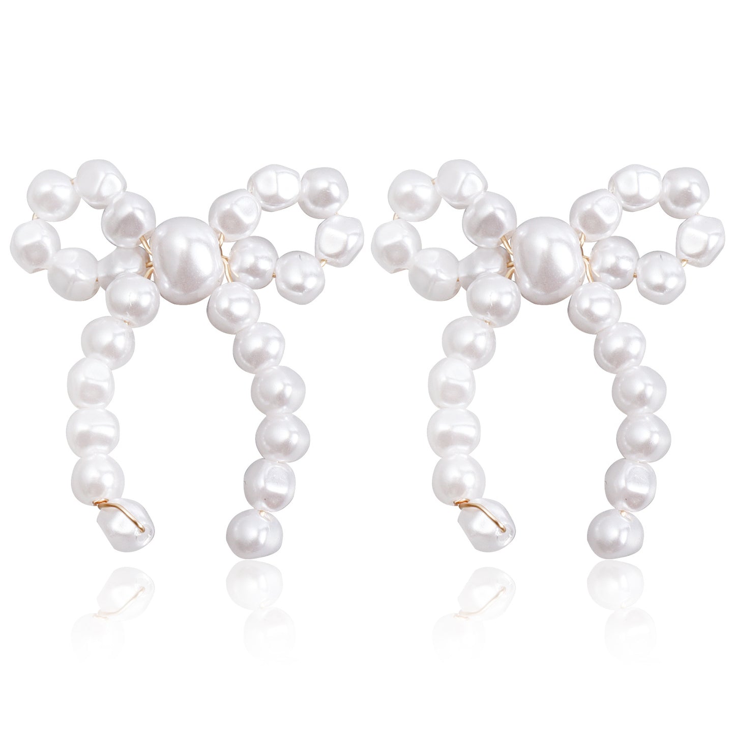 Women's Ornament Retro Imitation Pearl Bowknot Floral Earrings